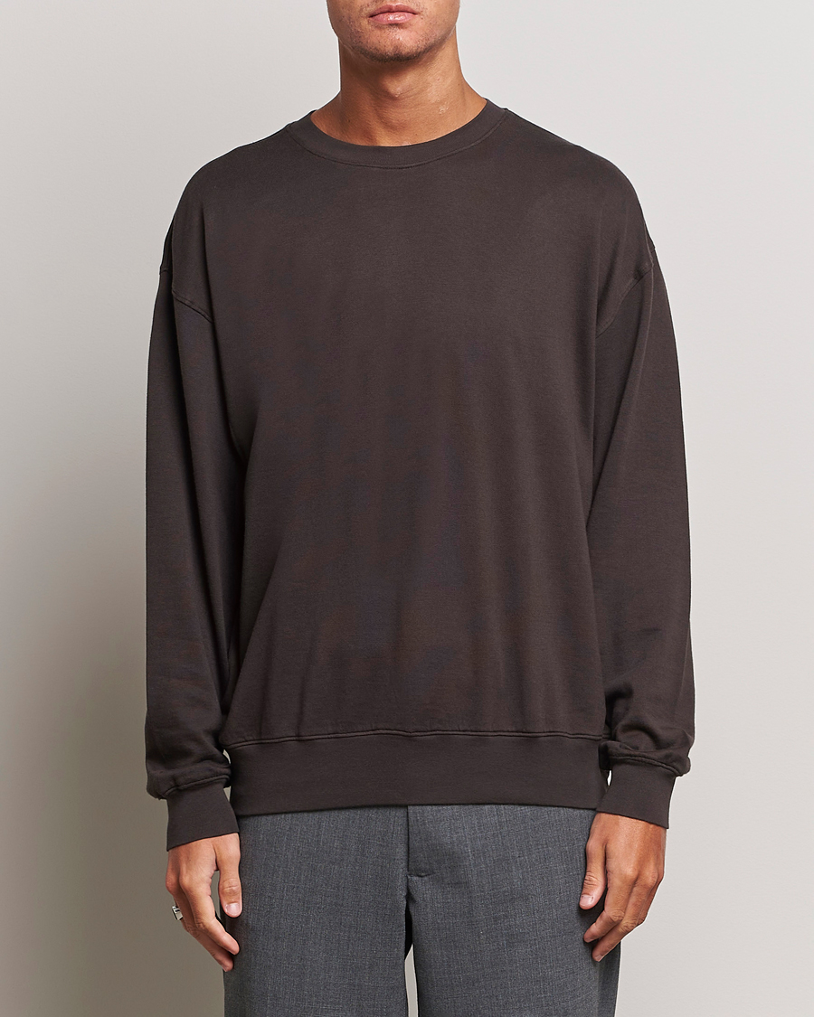 Hombres | Jerséis y prendas de punto | Auralee | High Gauge Sweatshirt Dark Brown