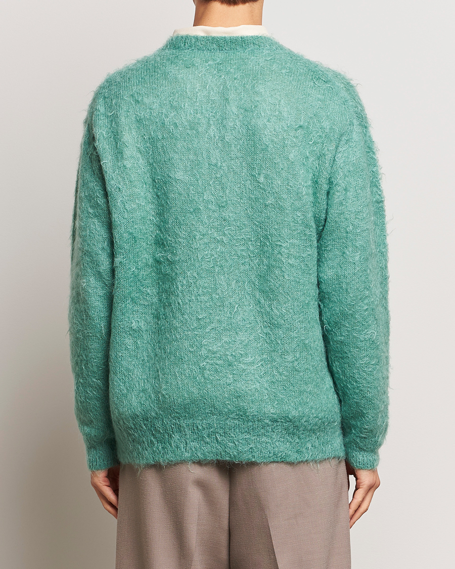 Hombres | Jerséis y prendas de punto | Auralee | Brushed Mohair Pullover Jade Green
