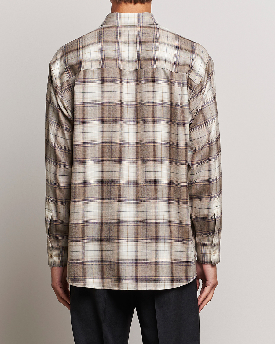 Hombres | Camisas | Auralee | Super Light Wool Shirt Brown Check