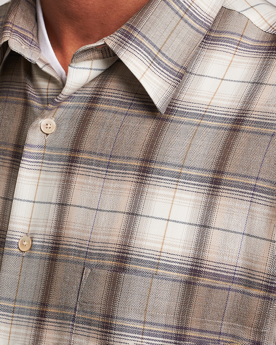 Hombres | Camisas | Auralee | Super Light Wool Shirt Brown Check