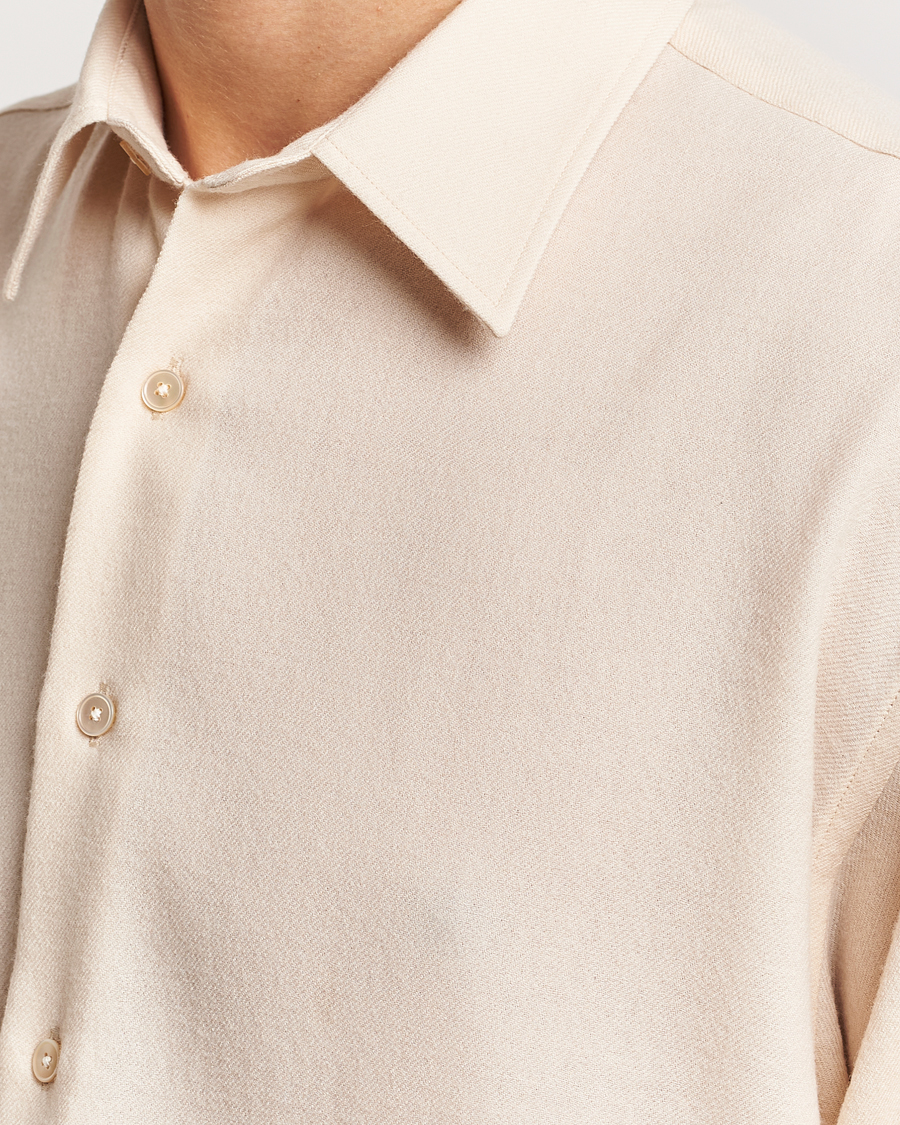 Hombres | Camisas | Auralee | Viyella Wool Shirt Ivory