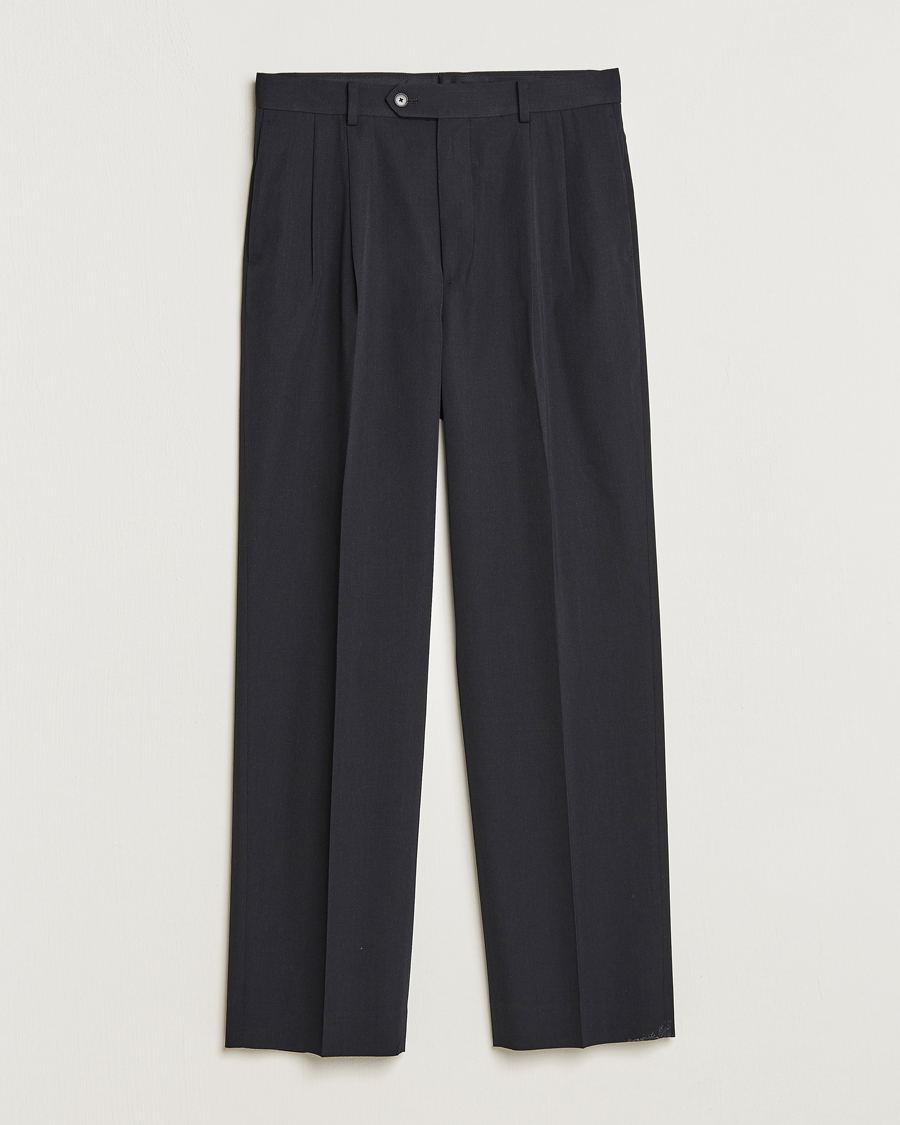 Hombres | Pantalones | Auralee | Wool Gabardine Slacks Black