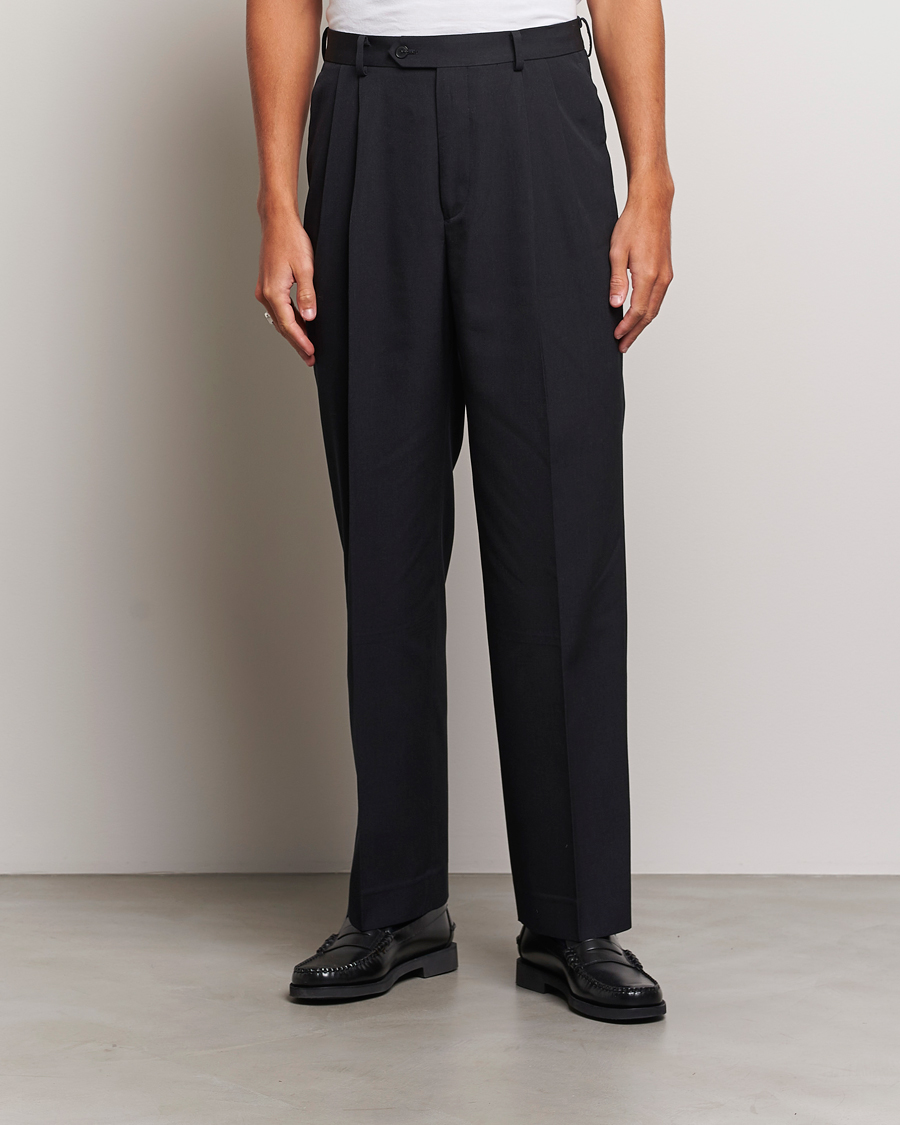 Hombres | Pantalones | Auralee | Wool Gabardine Slacks Black