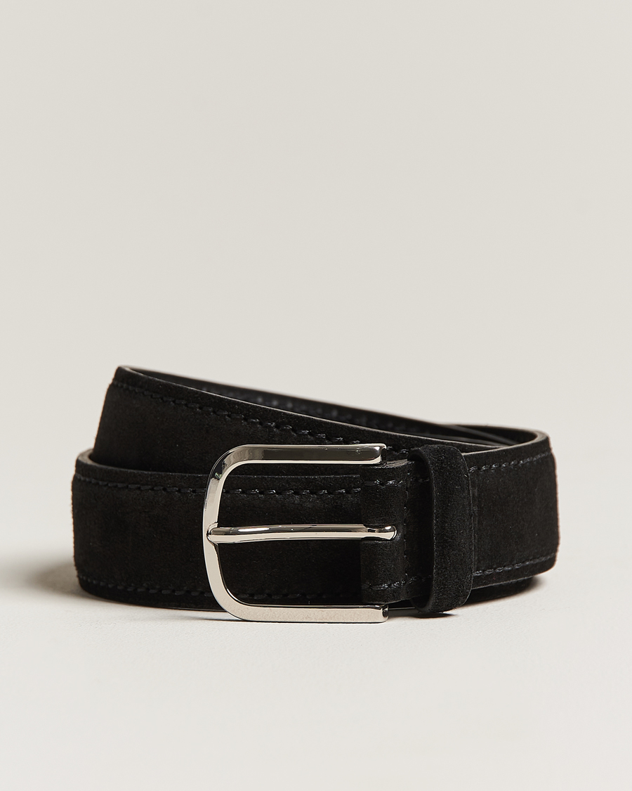 Hombres | Orciani Suede Belt 3,5 cm Black | Orciani | Suede Belt 3,5 cm Black