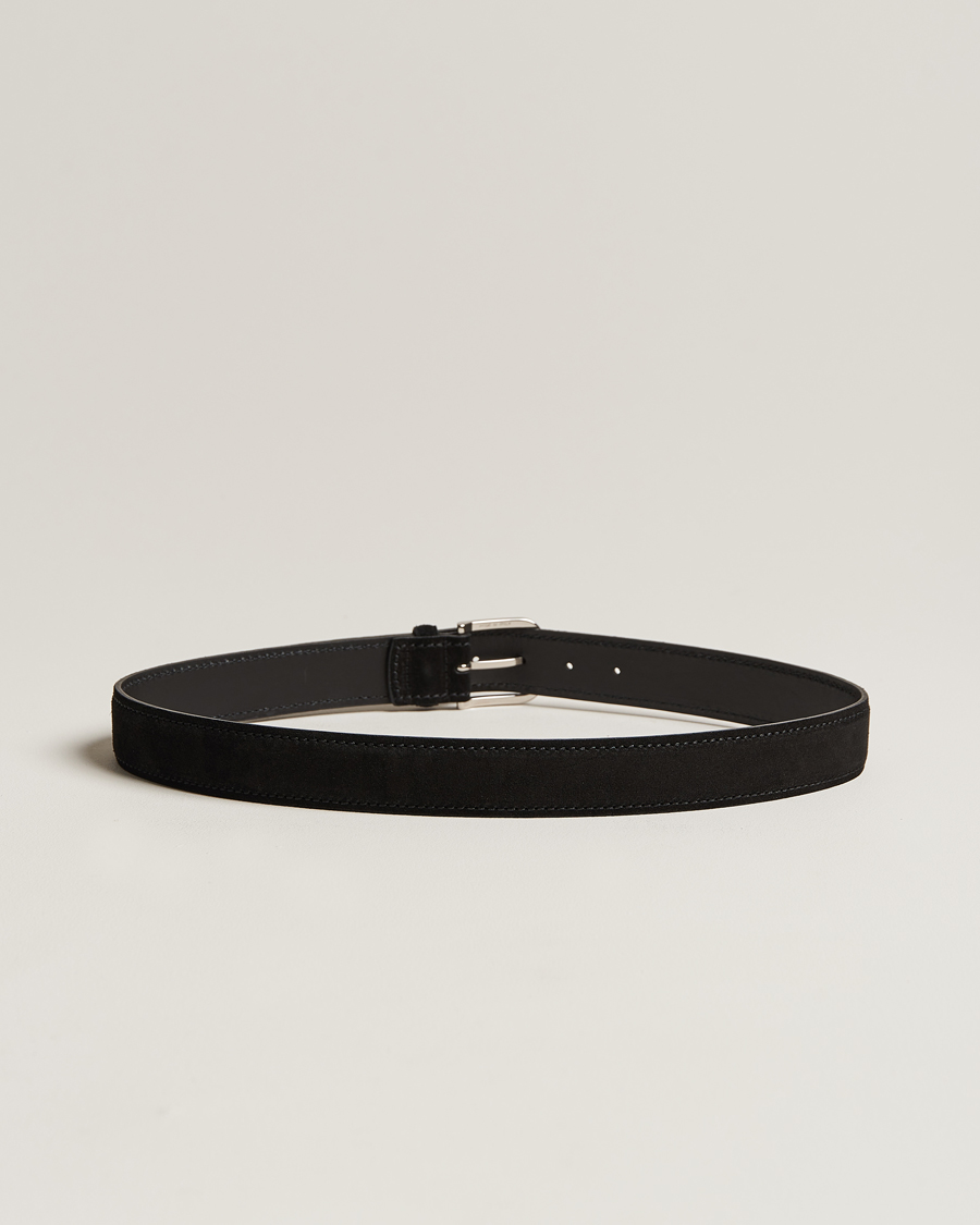 Hombres | Orciani Suede Belt 3,5 cm Black | Orciani | Suede Belt 3,5 cm Black