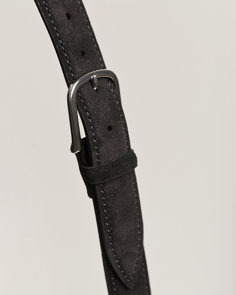 Hombres | Orciani Suede Belt 3,5 cm Black | Orciani | Suede Belt 3,5 cm Black