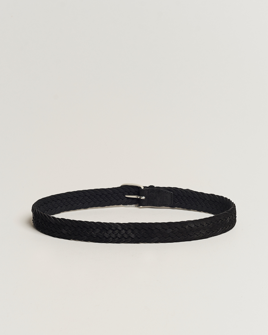 Hombres |  | Orciani | Braided Suede Belt 3,5 cm Black