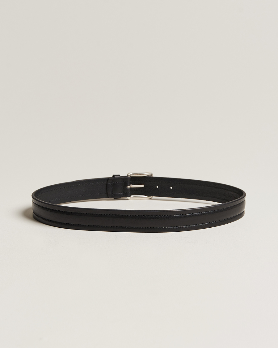 Hombres |  | Orciani | Vachetta Stitched Belt 3,5 cm Black