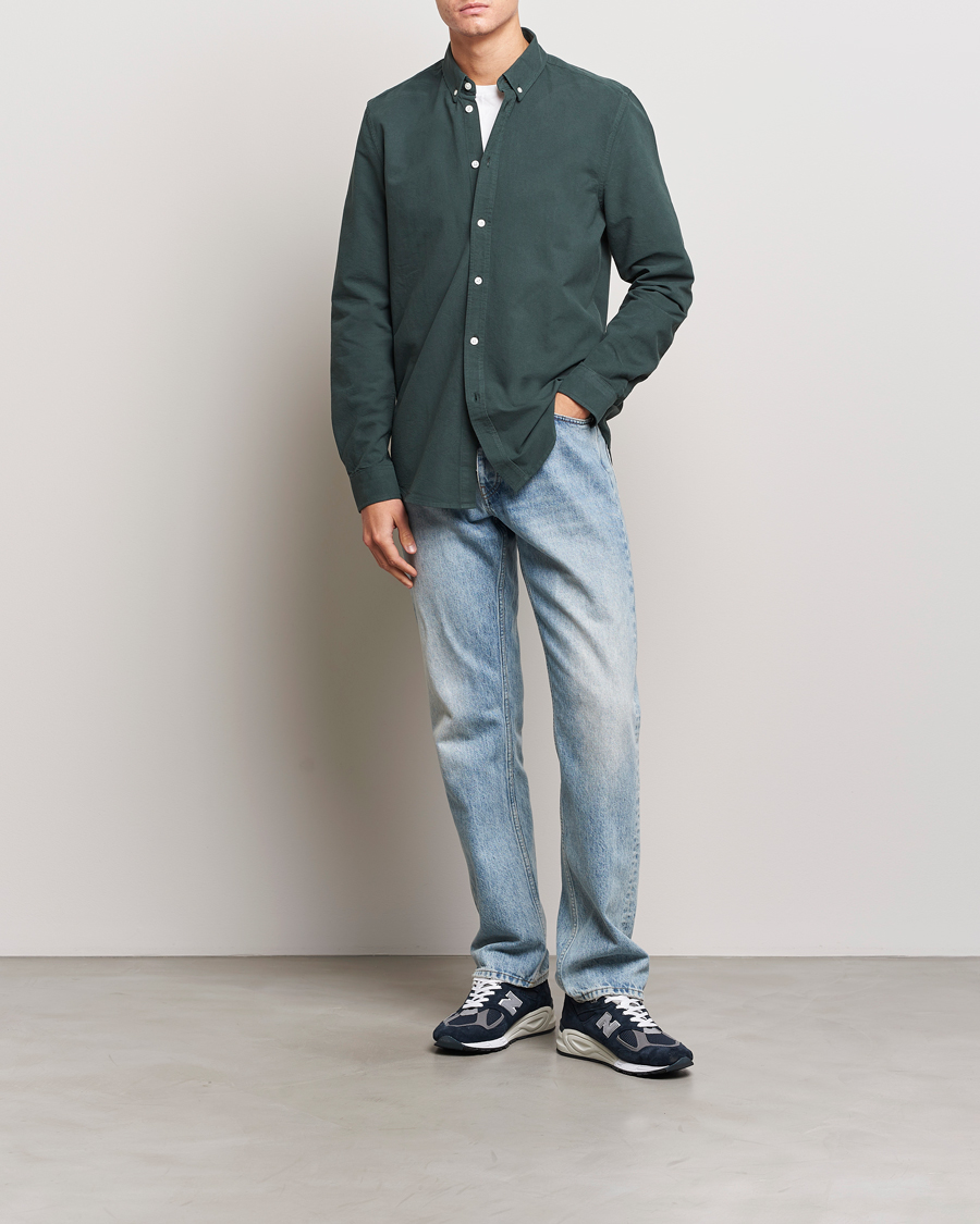 Hombres | Camisas | Samsøe Samsøe | Liam Button Down Shirt Darkest Spruce