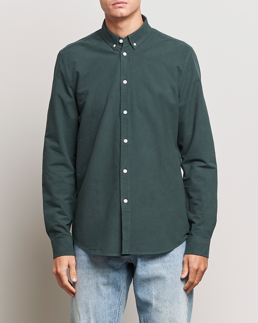 Hombres | Camisas | Samsøe Samsøe | Liam Button Down Shirt  Darkest Spruce