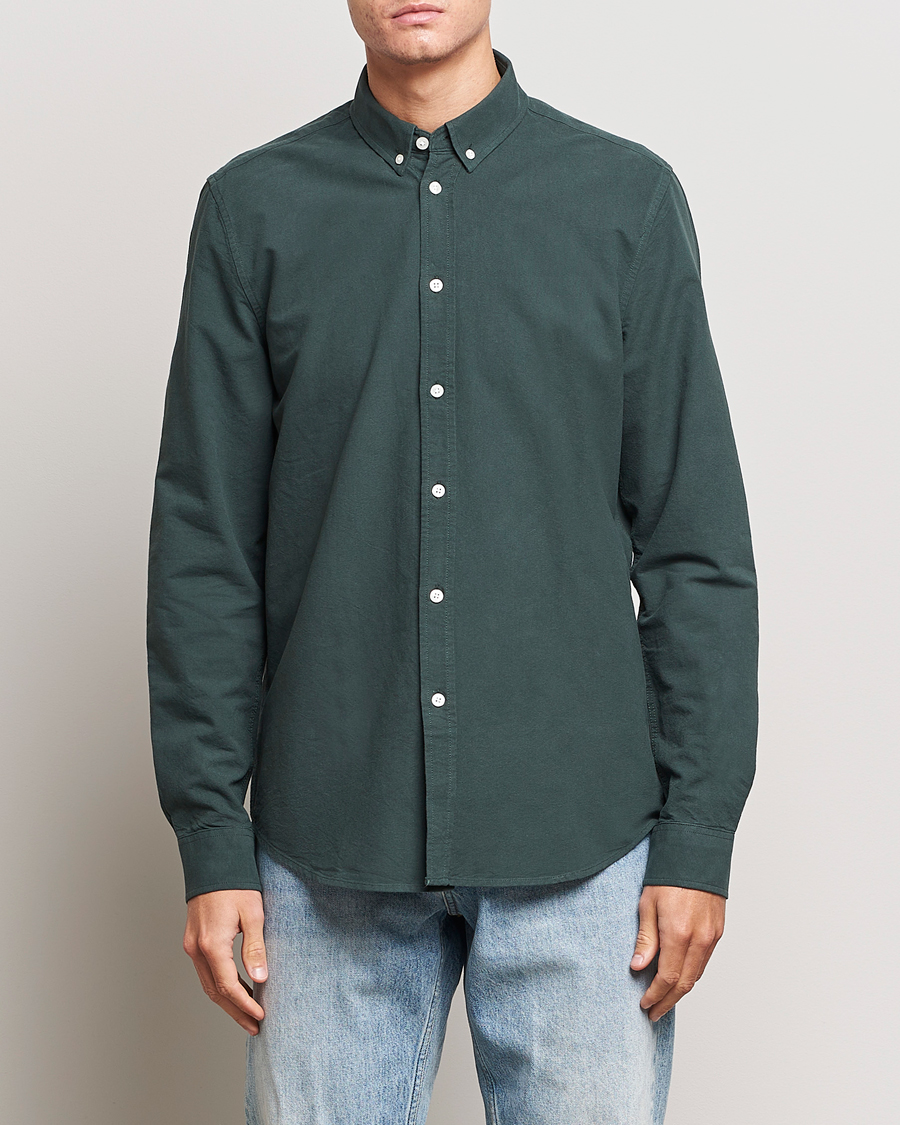 Hombres | Camisas | Samsøe Samsøe | Liam Button Down Shirt Darkest Spruce