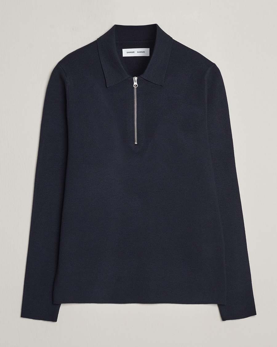 Hombres | Jerséis y prendas de punto | Samsøe Samsøe | Guna Half Zip Sky Captain