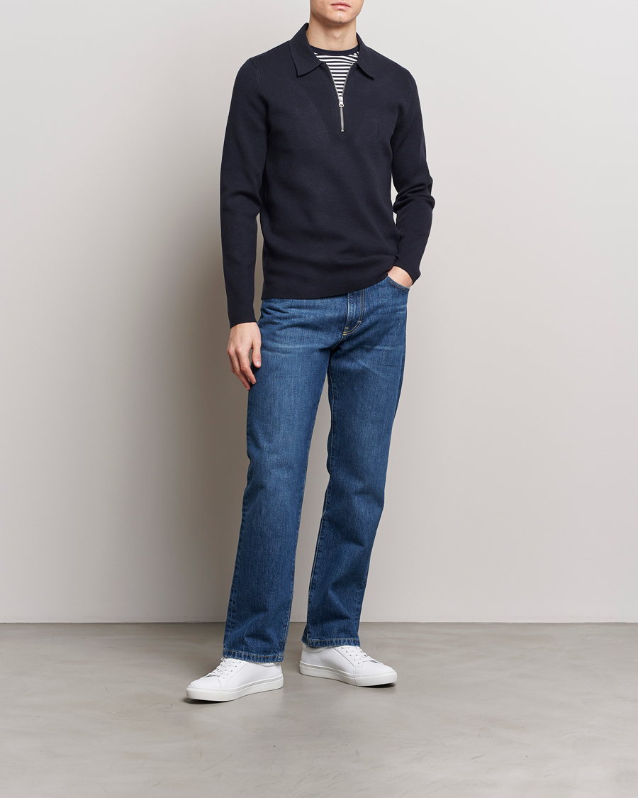 Hombres | Jerséis y prendas de punto | Samsøe Samsøe | Guna Half Zip Sky Captain