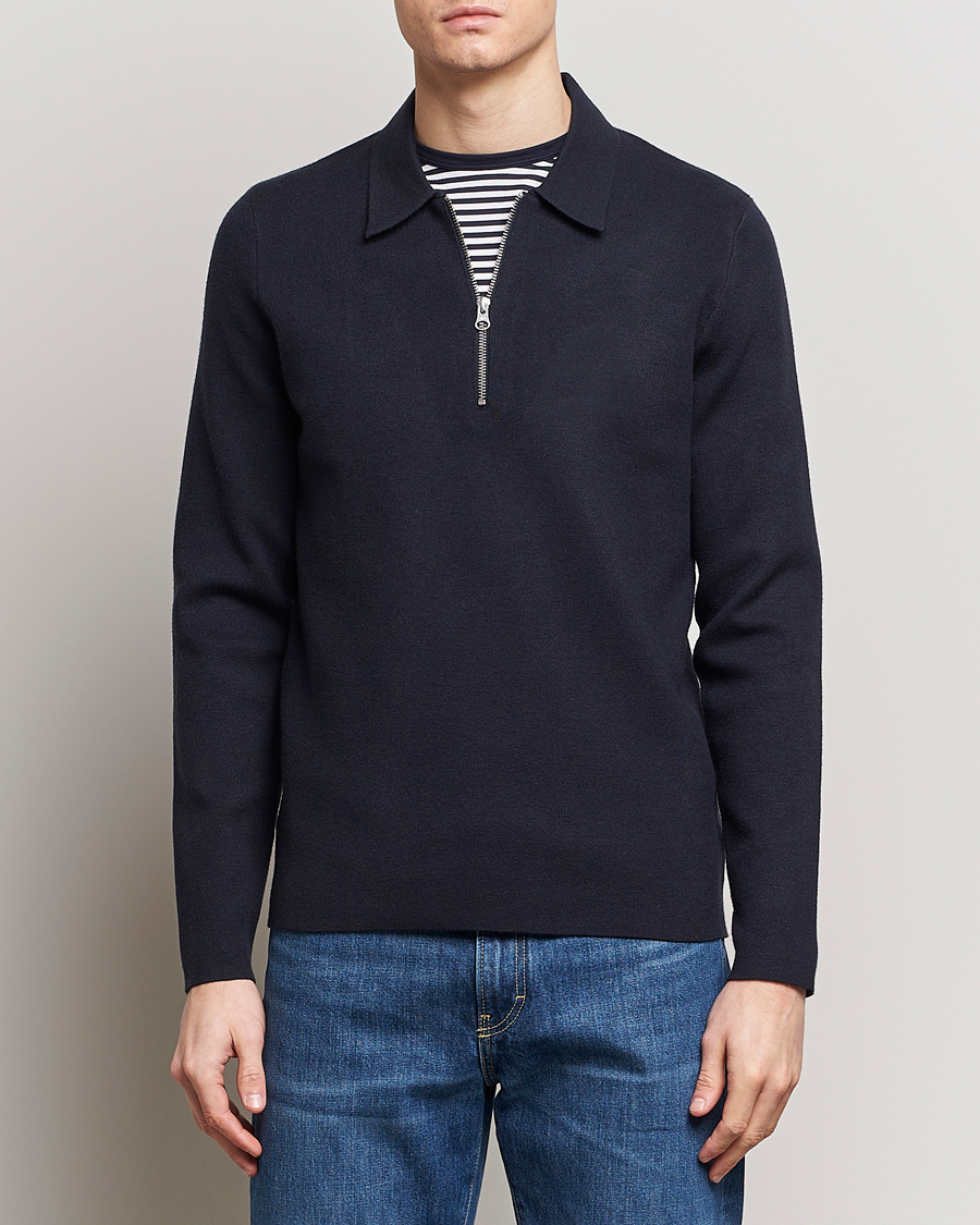 Hombres | Jerséis y prendas de punto | Samsøe Samsøe | Guna Half Zip Sky Captain