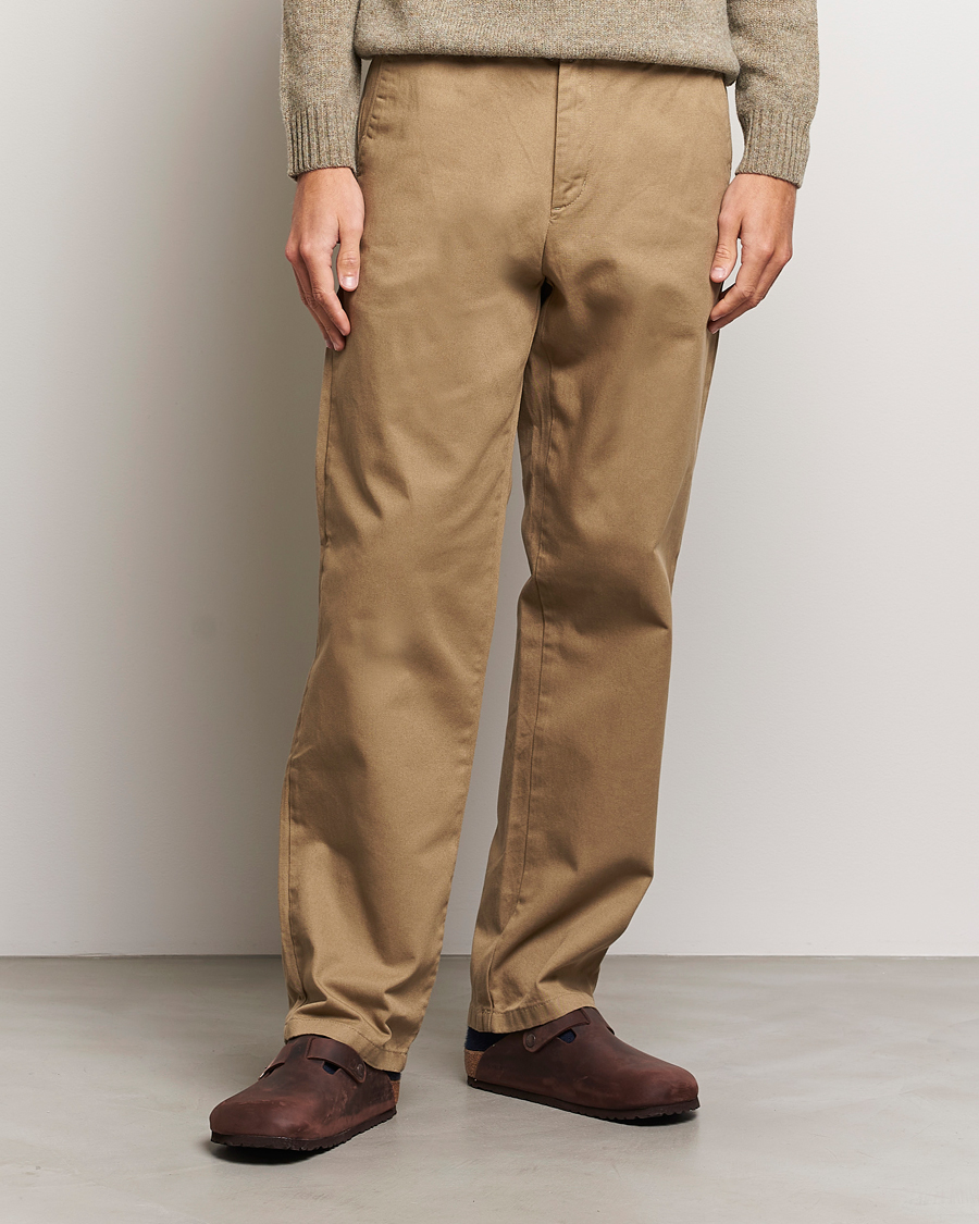 Hombres | Pantalones | Samsøe Samsøe | Johnny Cotton Trousers Covert Green