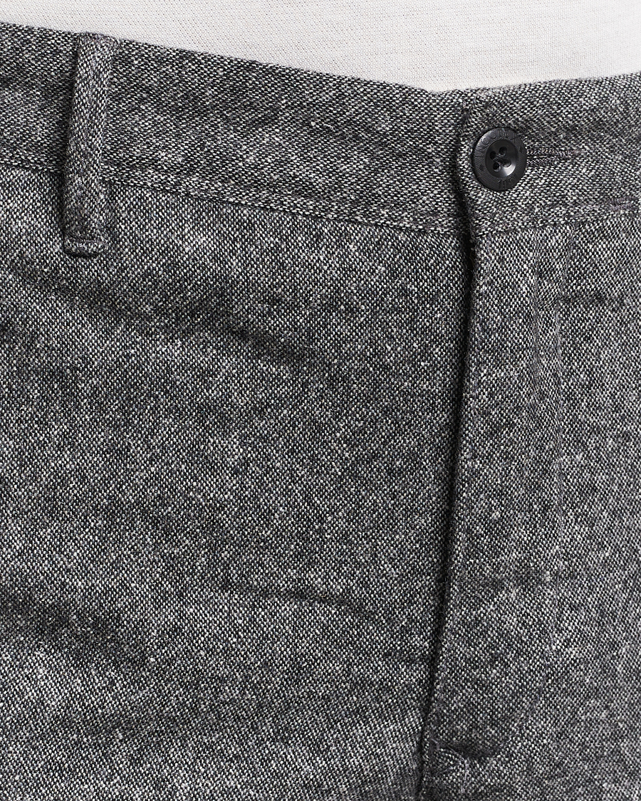 Hombres | Pantalones | Incotex | Slim Fit Washed Wool/Silk Slacks Grey Melange