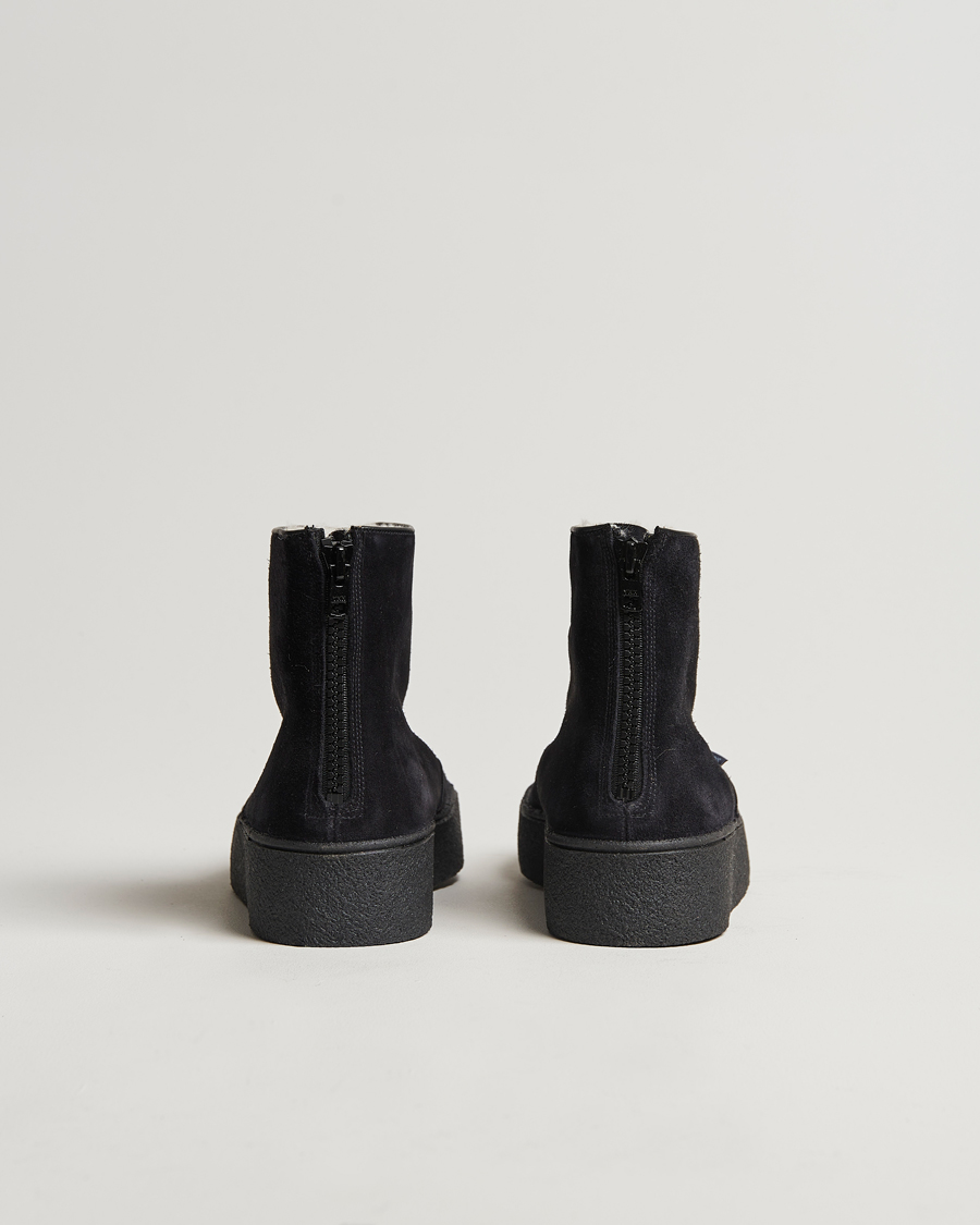 Hombres | Botas | Sanders | Sherling Lined Suede Curling Boot Black