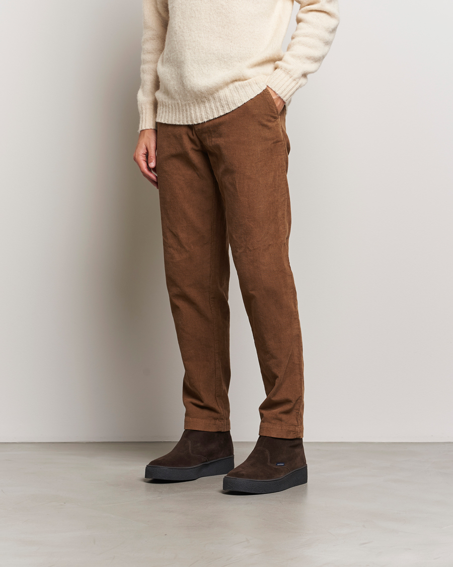 Hombres | Sanders Sherling Lined Suede Curling Boot Chocolate | Sanders | Sherling Lined Suede Curling Boot Chocolate