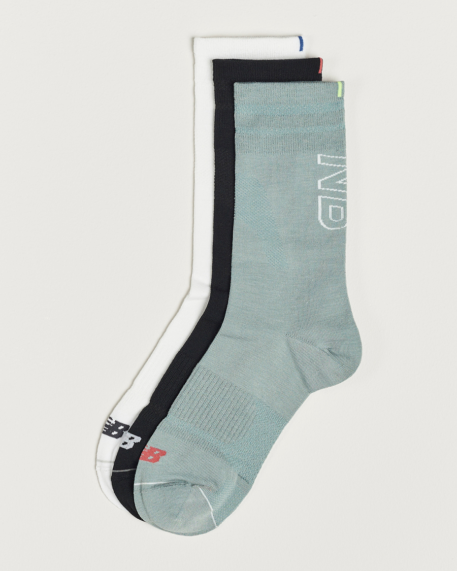 Hombres | Ropa interior y calcetines | New Balance Running | 3-Pack Accelerate Running Socks Black/Green/White