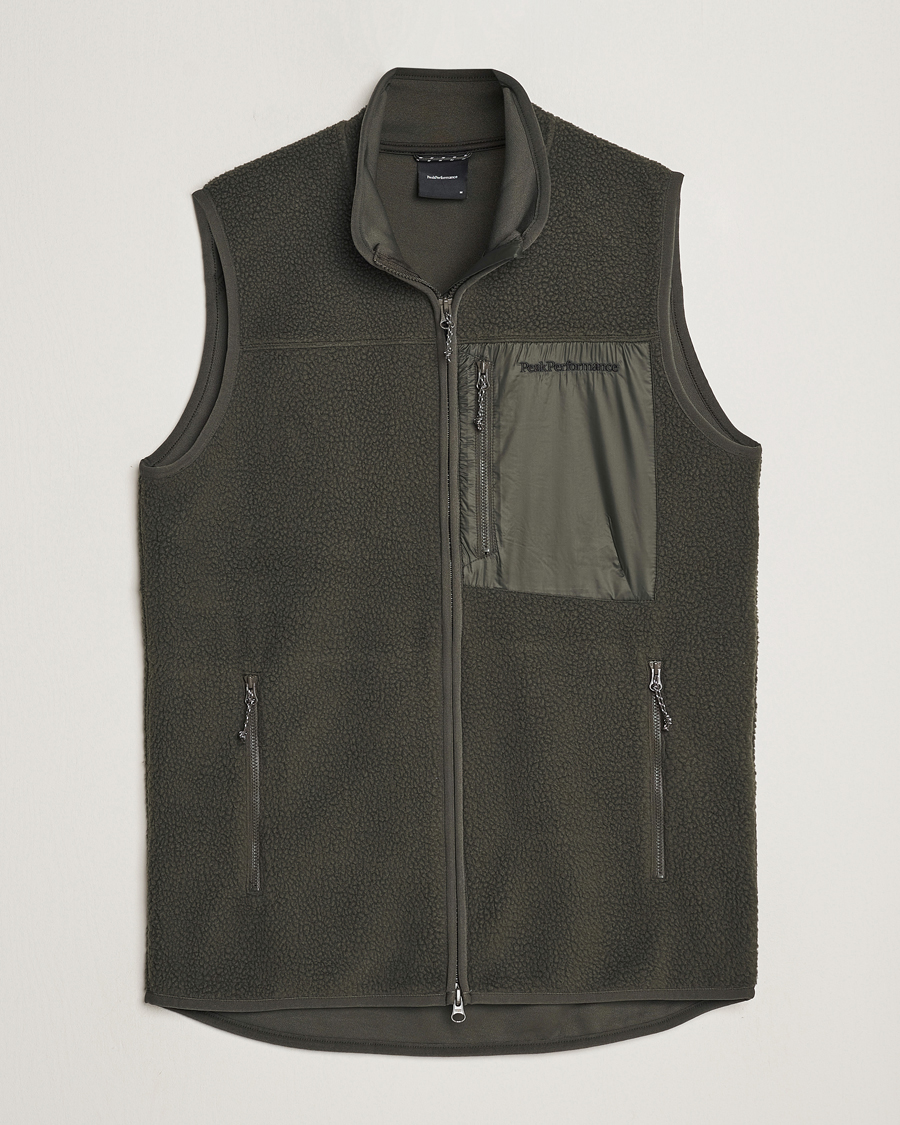Hombres | Chalecos | Peak Performance | Pile Vest Olive Extreme