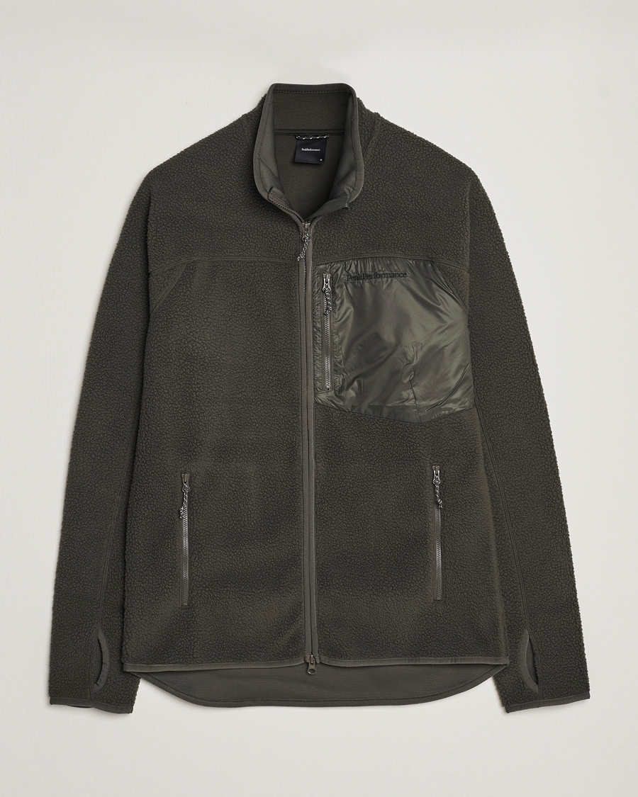 Hombres | Jerséis y prendas de punto | Peak Performance | Pile Full Zip Olive Extreme