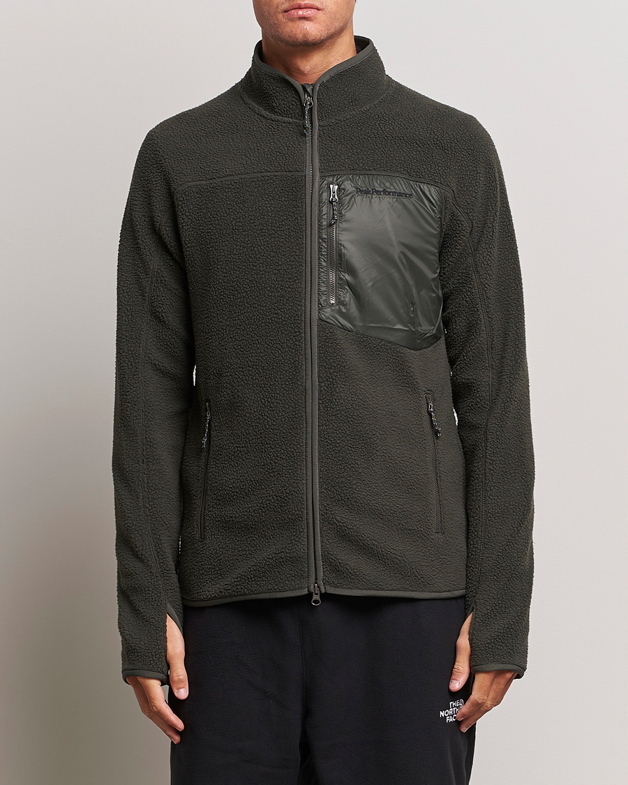 Hombres | Jerséis y prendas de punto | Peak Performance | Pile Full Zip Olive Extreme