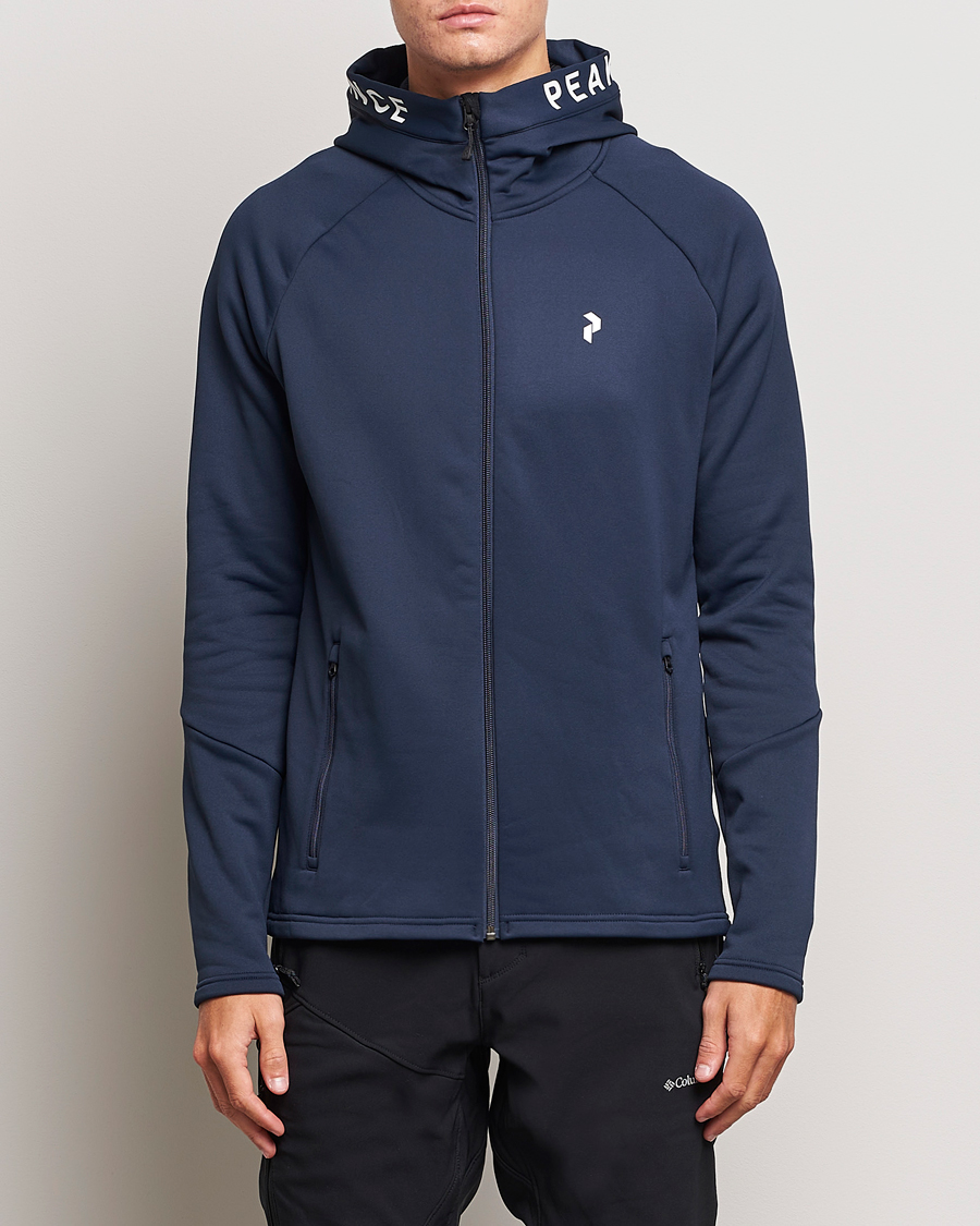 Hombres | Jerséis y prendas de punto | Peak Performance | Rider Hooded Full Zip Blue Shadow