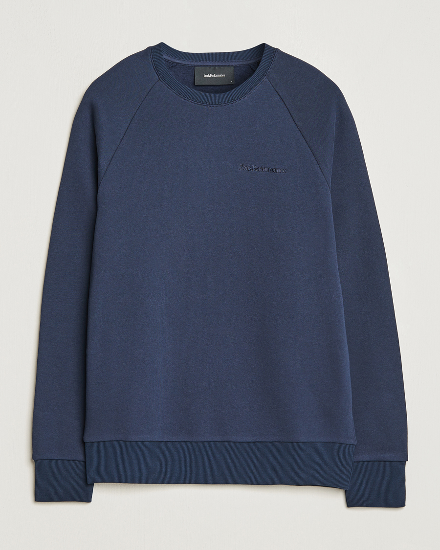 Hombres | Jerséis y prendas de punto | Peak Performance | Original Logo Crew Neck Sweatshirt Blue Shadow