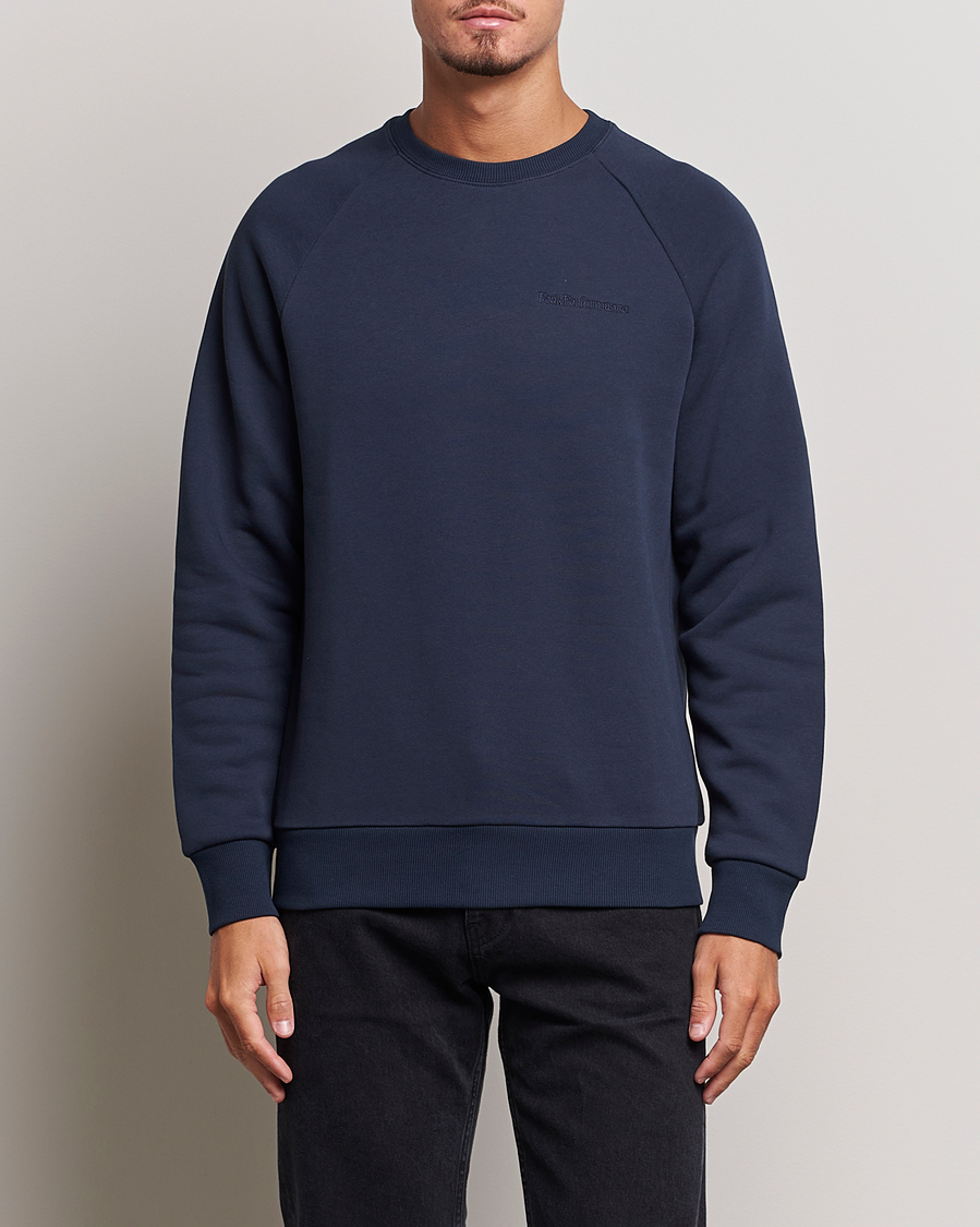 Hombres | Jerséis y prendas de punto | Peak Performance | Original Logo Crew Neck Sweatshirt Blue Shadow