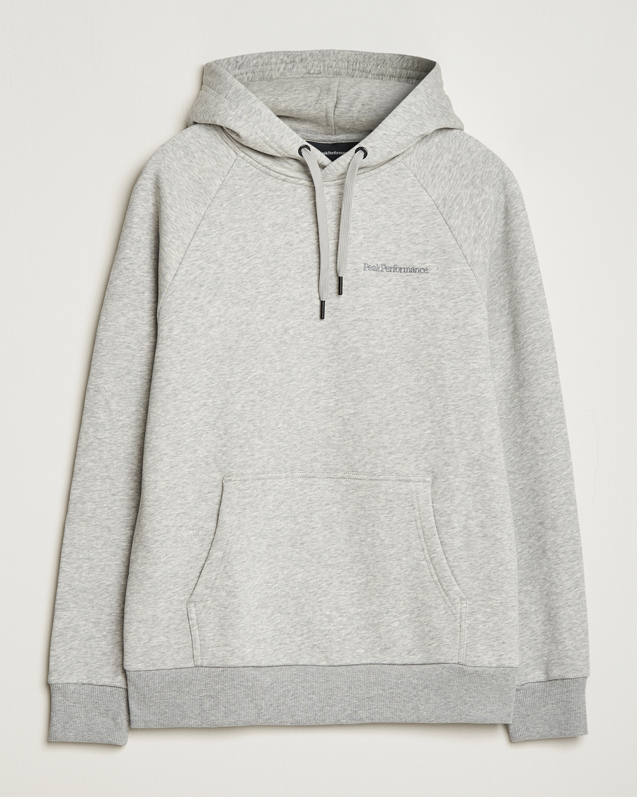 Hombres | Jerséis y prendas de punto | Peak Performance | Original Logo Hoodie Grey Melange