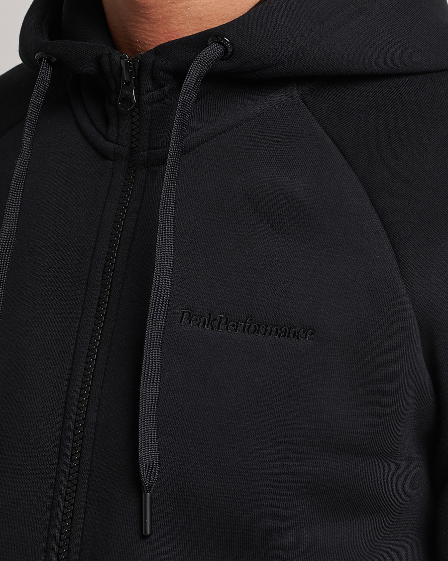 Hombres | Jerséis y prendas de punto | Peak Performance | Original Logo Full Zip Hoodie Black