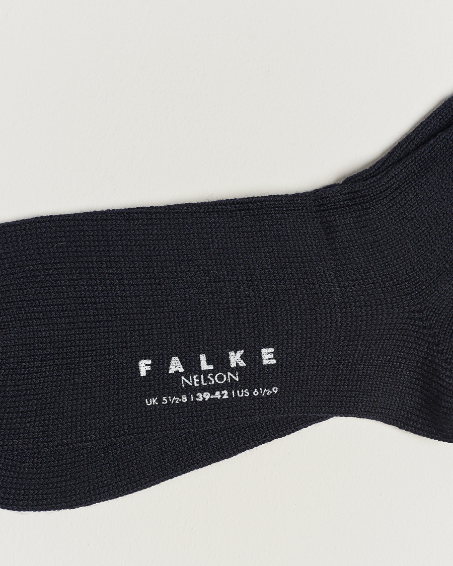 Hombres |  | Falke | Nelson Wool Boot Sock Dark Navy