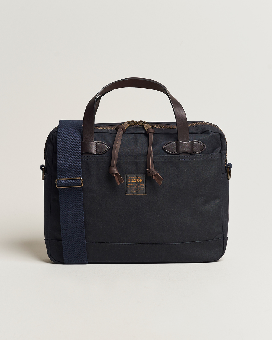 Hombres | Filson Tin Cloth Compact Briefcase Navy | Filson | Tin Cloth Compact Briefcase Navy