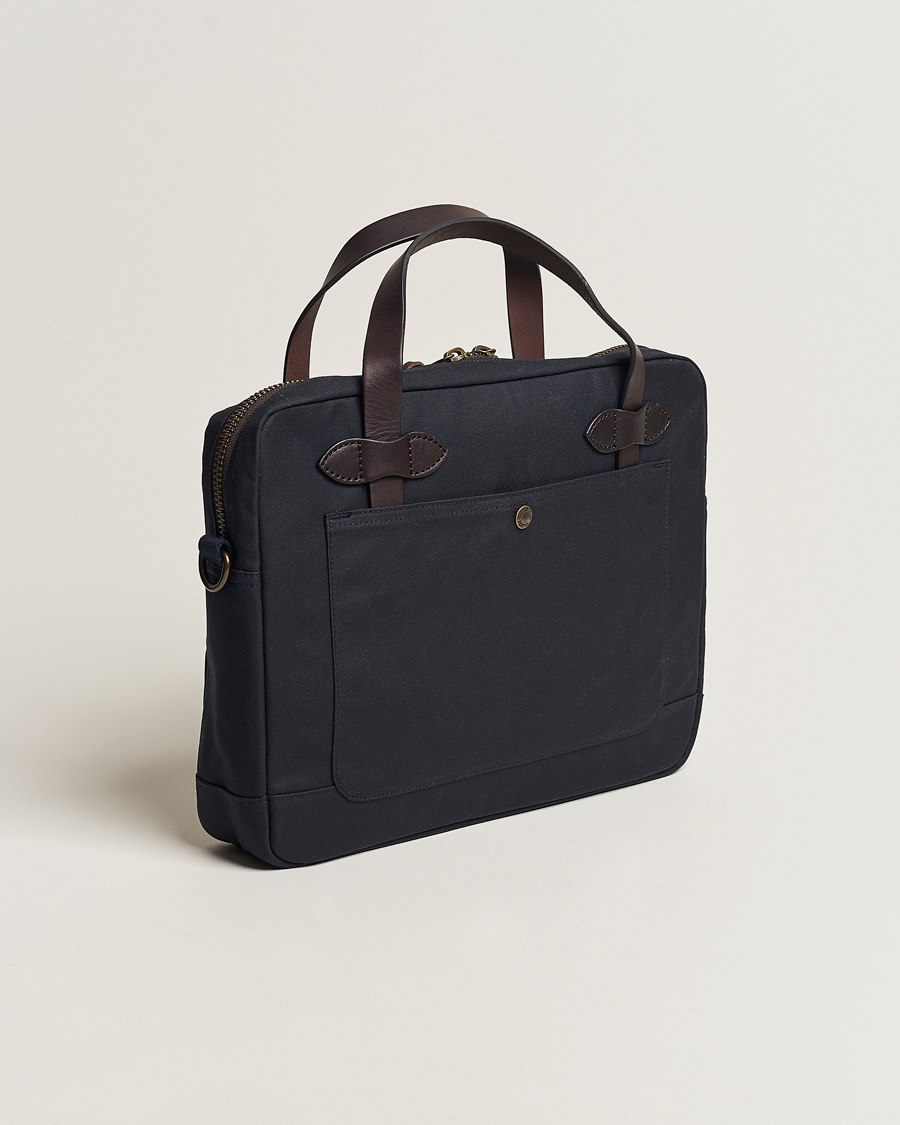 Hombres | Filson Tin Cloth Compact Briefcase Navy | Filson | Tin Cloth Compact Briefcase Navy