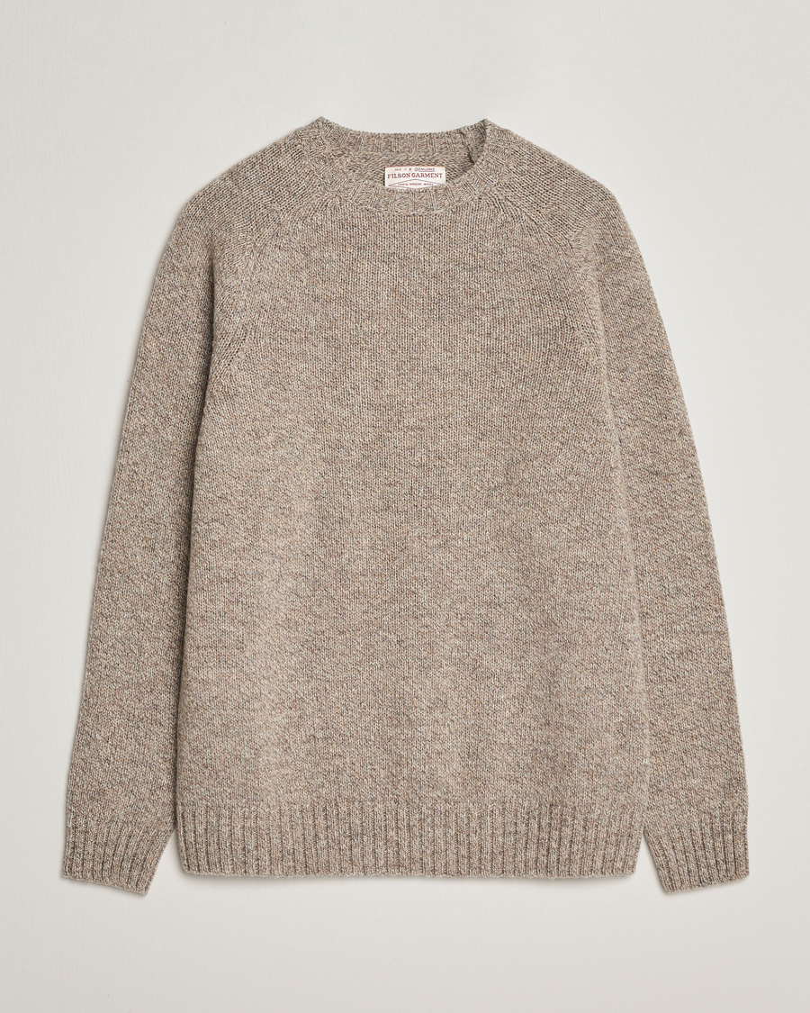 Hombres | Jerséis y prendas de punto | Filson | Irish Wool 5-Guage Knitted Sweater Natural/Brown