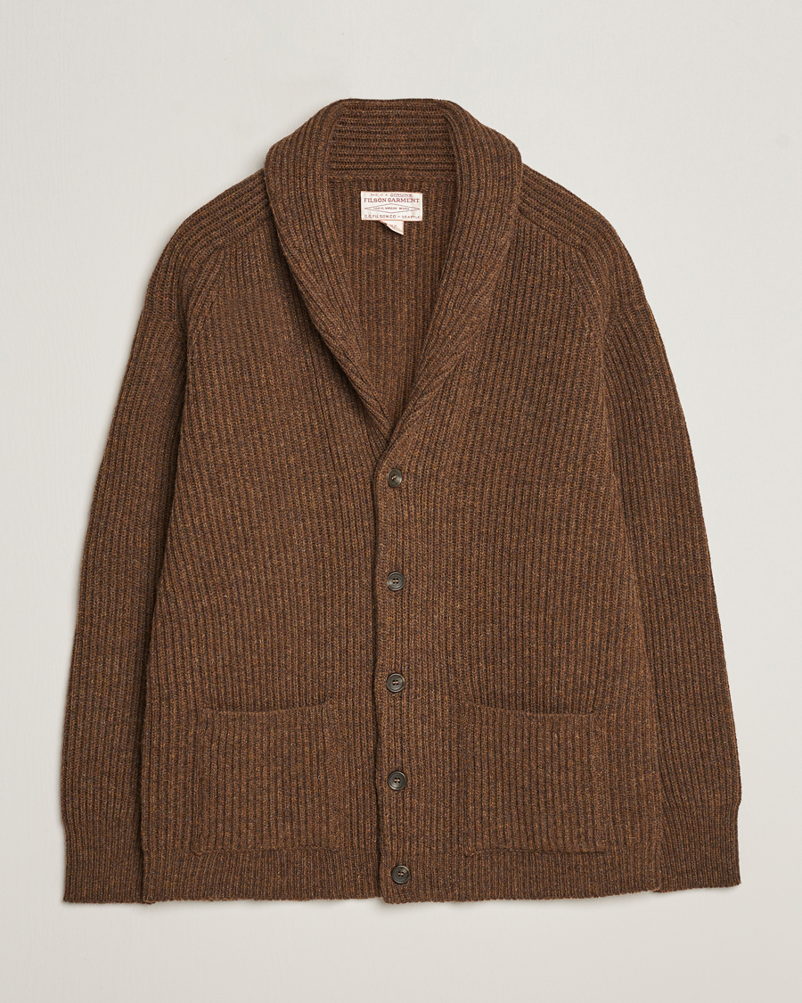Hombres | Jerséis y prendas de punto | Filson | Bristol Wool Cardigan Brown Heather