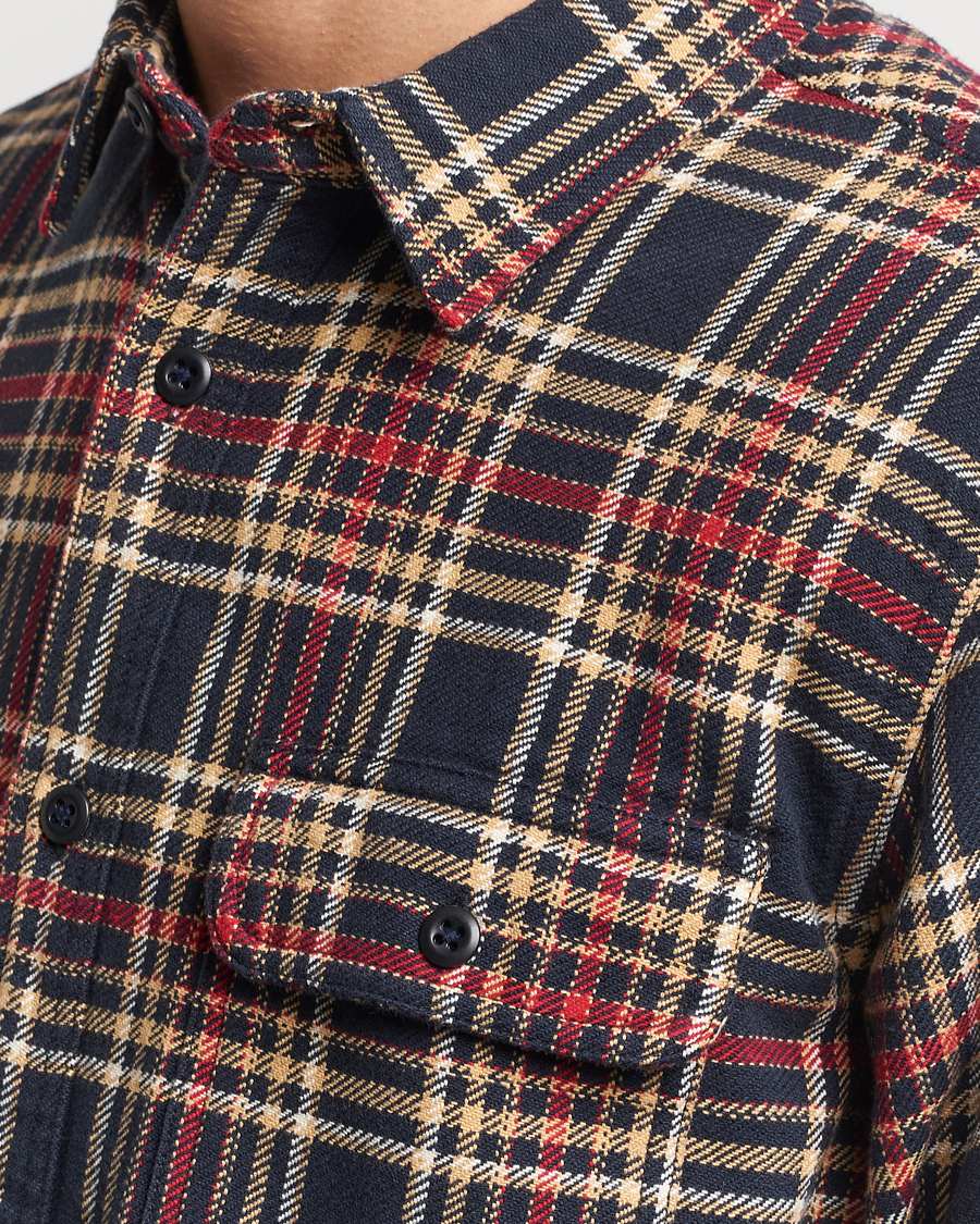 Hombres | Camisas | Filson | Vintage Flannel Work Shirt Navy/Ivory Red
