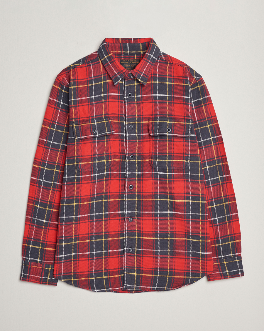 Hombres | Camisas | Filson | Vintage Flannel Work Shirt Red Charcoal Plaid