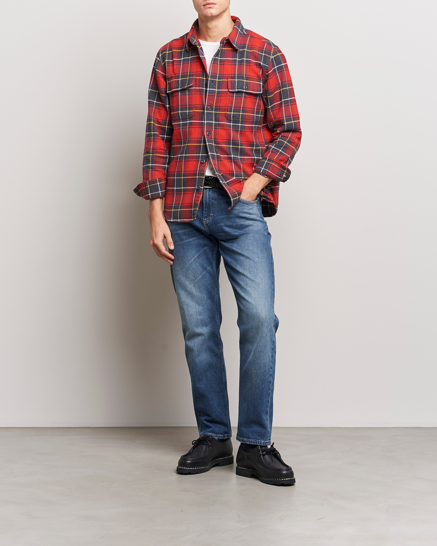 Hombres | Camisas | Filson | Vintage Flannel Work Shirt Red Charcoal Plaid