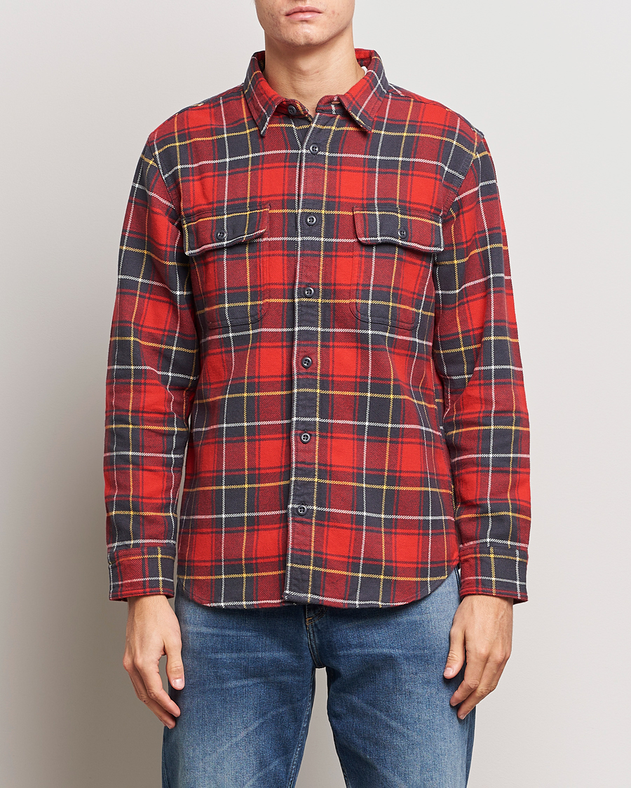 Hombres | Camisas | Filson | Vintage Flannel Work Shirt Red Charcoal Plaid