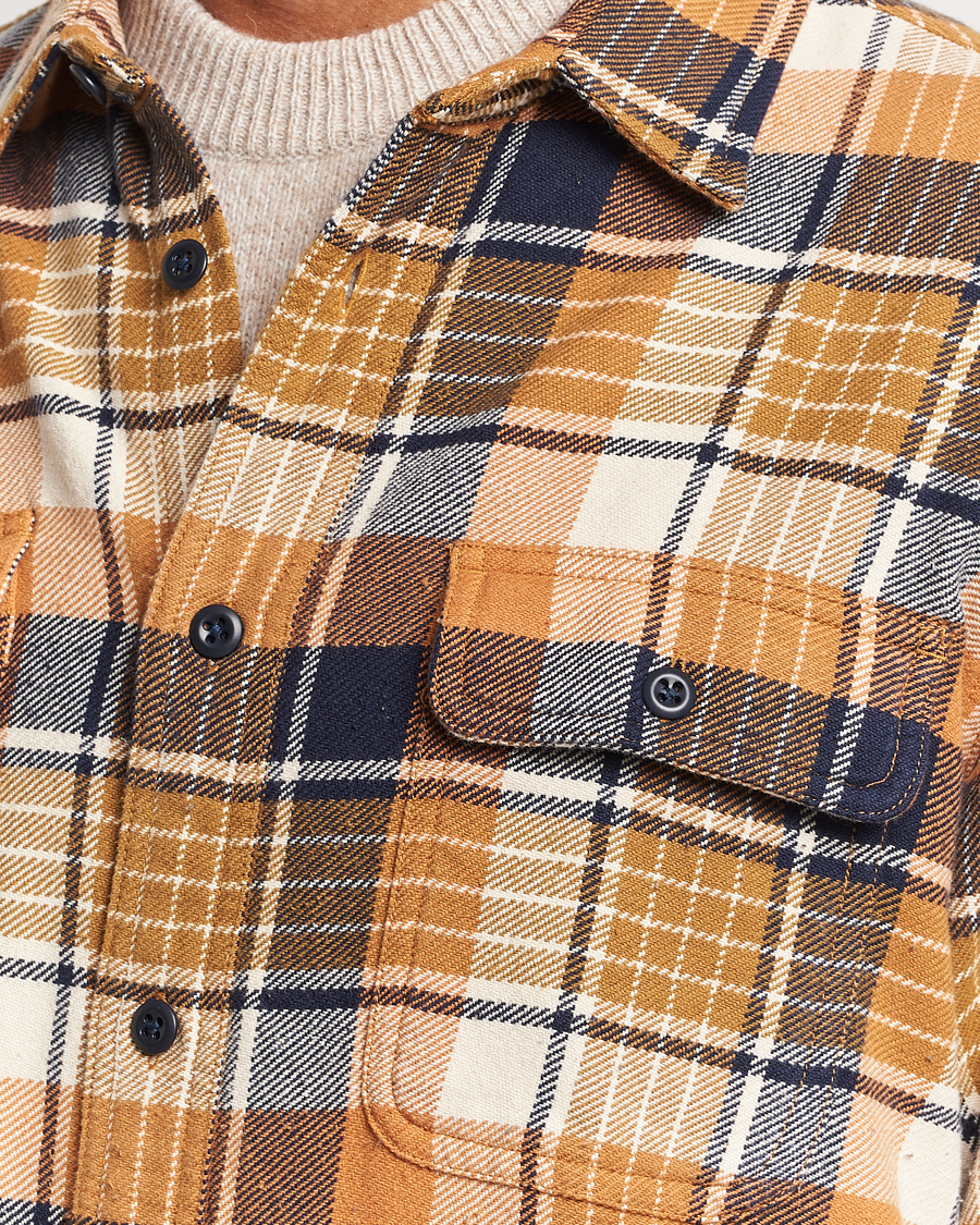 Hombres | Camisas | Filson | Vintage Flannel Work Shirt Navy/Cumin Red
