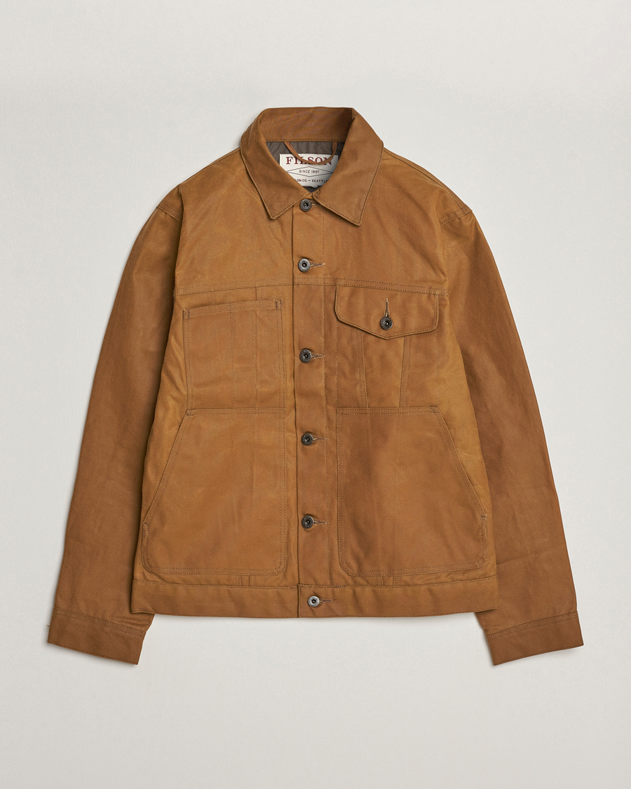 Hombres | Abrigos y chaquetas | Filson | Short Lined Tin Cloth Cruiser Dark Tan