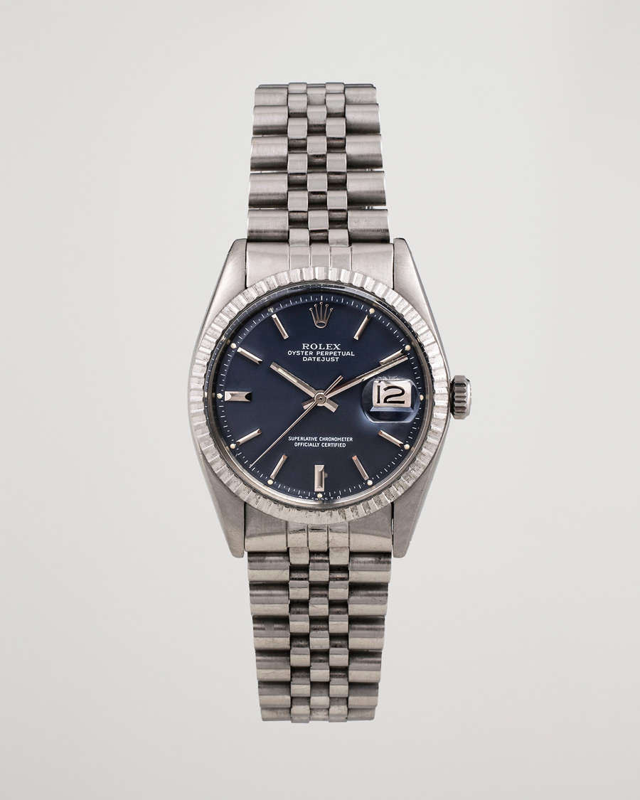 Hombres | Rolex Pre-Owned Datejust 1603 Oystert Perpetual Steel Blue Steel Blue | Rolex Pre-Owned | Datejust 1603 Oystert Perpetual Steel Blue Steel Blue