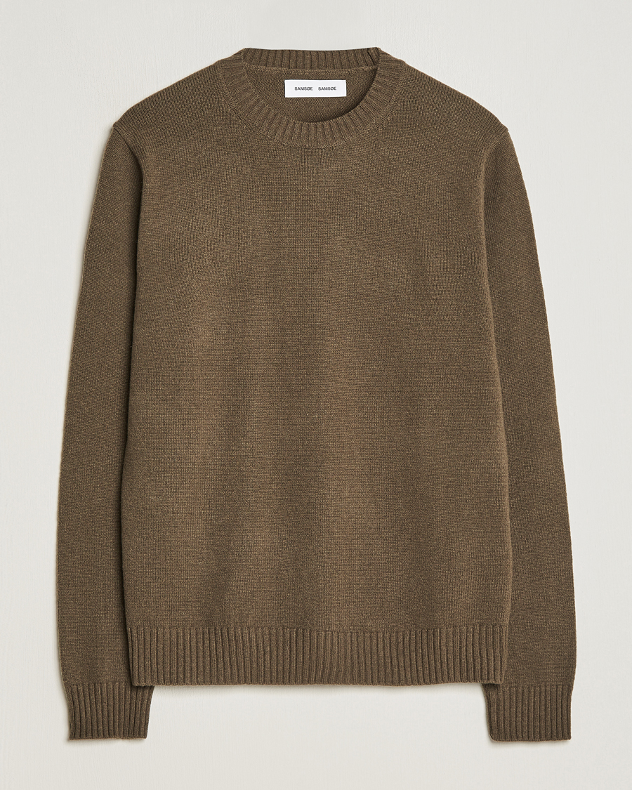Hombres | Jerséis y prendas de punto | Samsøe Samsøe | Samsøe & Samsøe Syllie Wool Crew Neck Crocodile