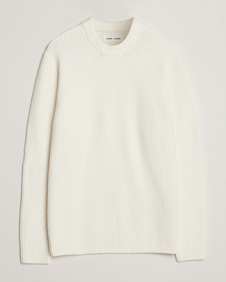 Hombres | Jerséis y prendas de punto | Samsøe Samsøe | Alts Heavy Knitted Crew Neck Clear Cream