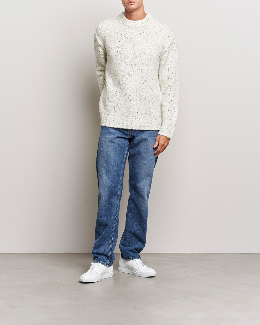 Hombres | Jerséis y prendas de punto | Samsøe Samsøe | Samsøe & Samsøe Max Heavy Knitted Crew Neck White Neps