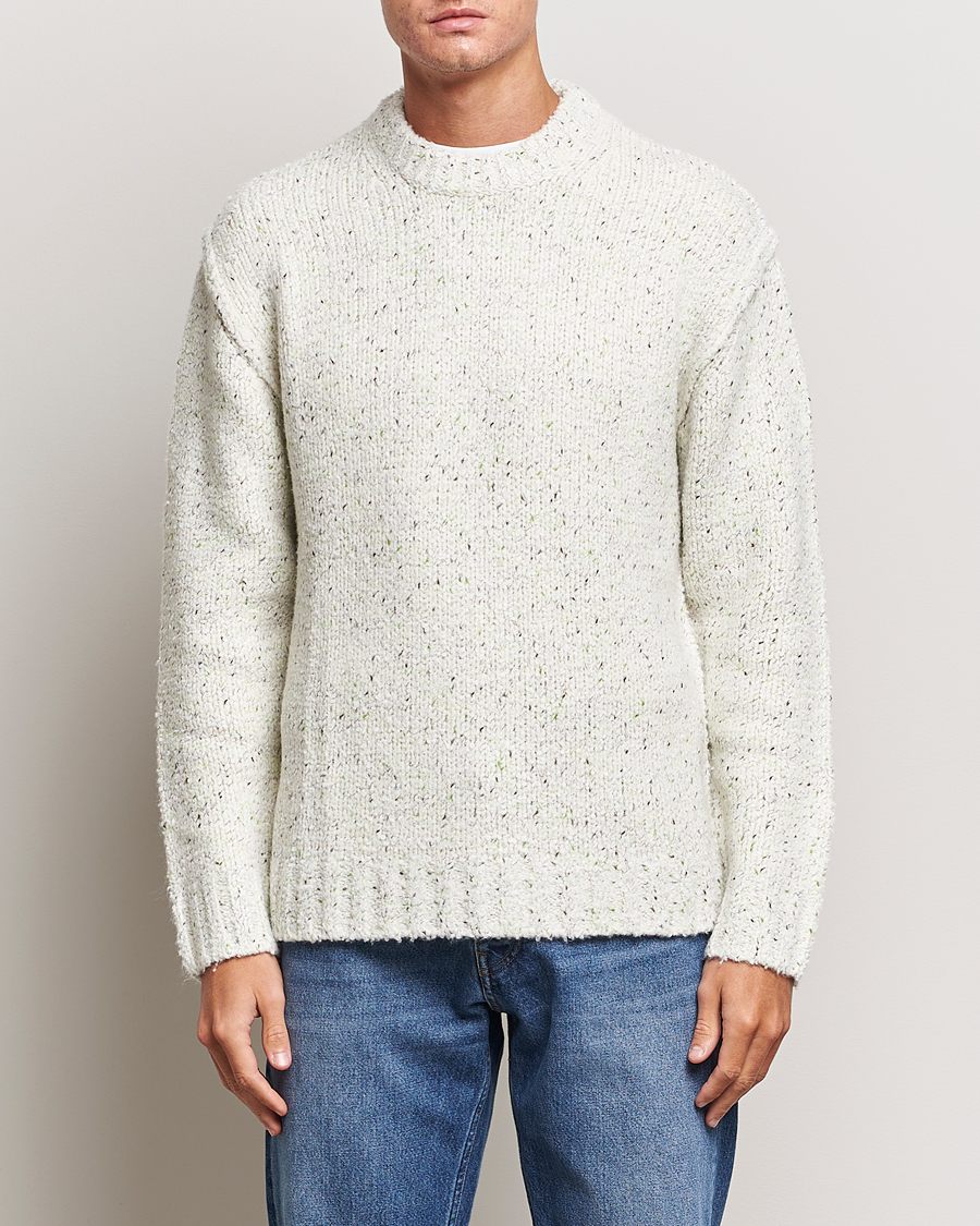 Hombres | Jerséis y prendas de punto | Samsøe Samsøe | Samsøe & Samsøe Max Heavy Knitted Crew Neck White Neps