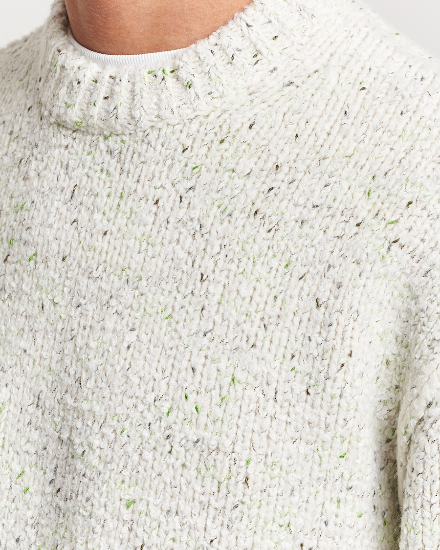 Hombres | Jerséis y prendas de punto | Samsøe Samsøe | Samsøe & Samsøe Max Heavy Knitted Crew Neck White Neps