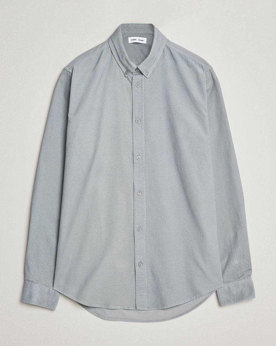Hombres | Camisas | Samsøe Samsøe | Samsøe & Samsøe Liam Baby Cord Shirt High Rise Grey