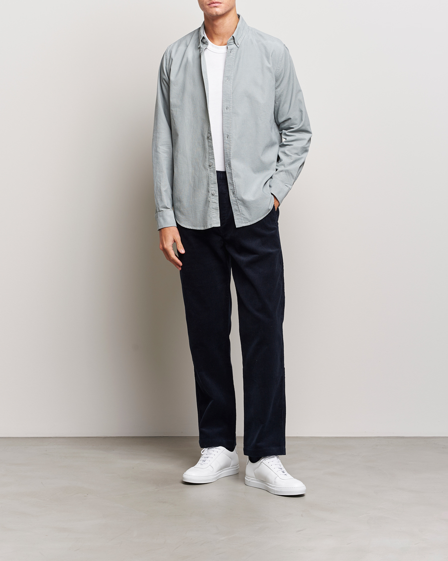 Hombres | Camisas | Samsøe Samsøe | Samsøe & Samsøe Liam Baby Cord Shirt High Rise Grey